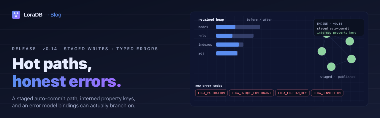 LoraDB v0.14. Hot paths, honest errors.