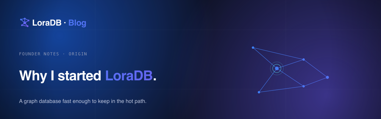 Why I started LoraDB — a graph database fast enough to keep in the hot path.
